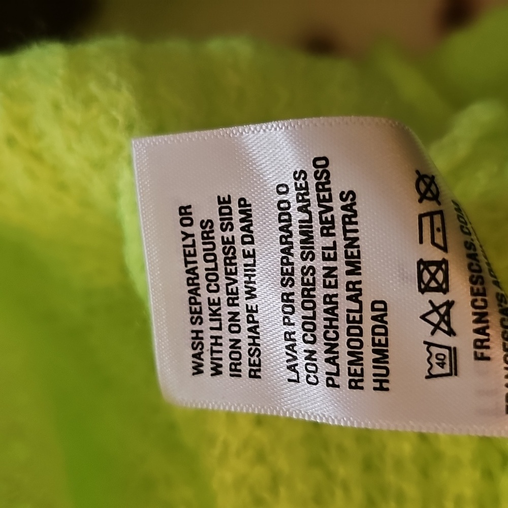 Francesca's Miami Bright Lime Turtleneck Sweater Size L - Picture 5 of 5